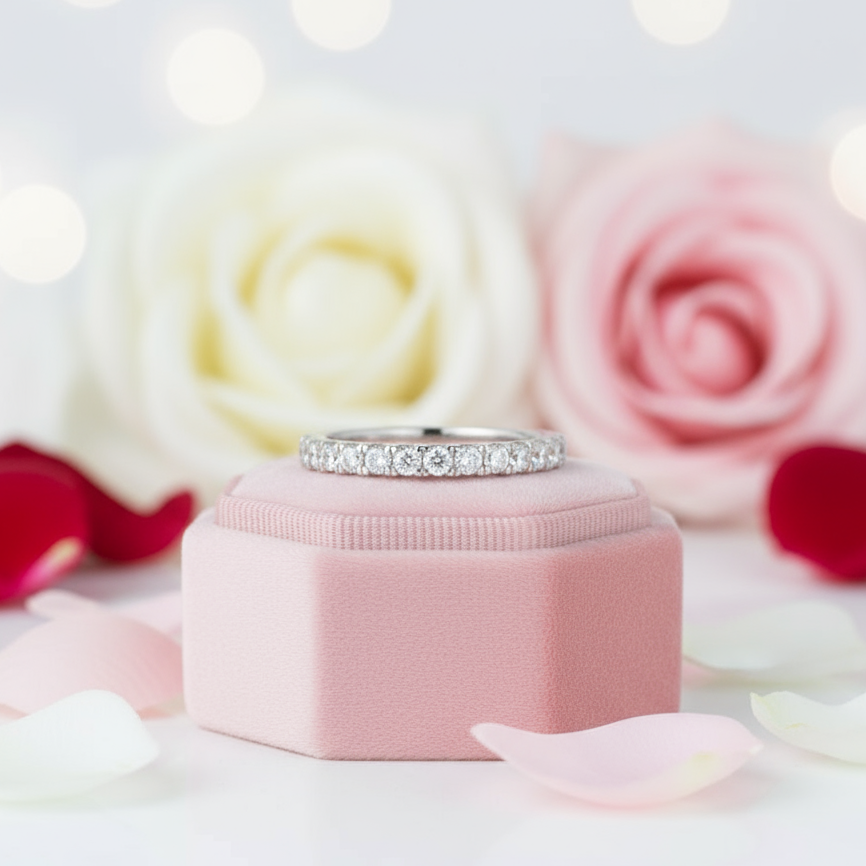 Eternity Ring Diamond Wedding Band-Black Diamonds New York