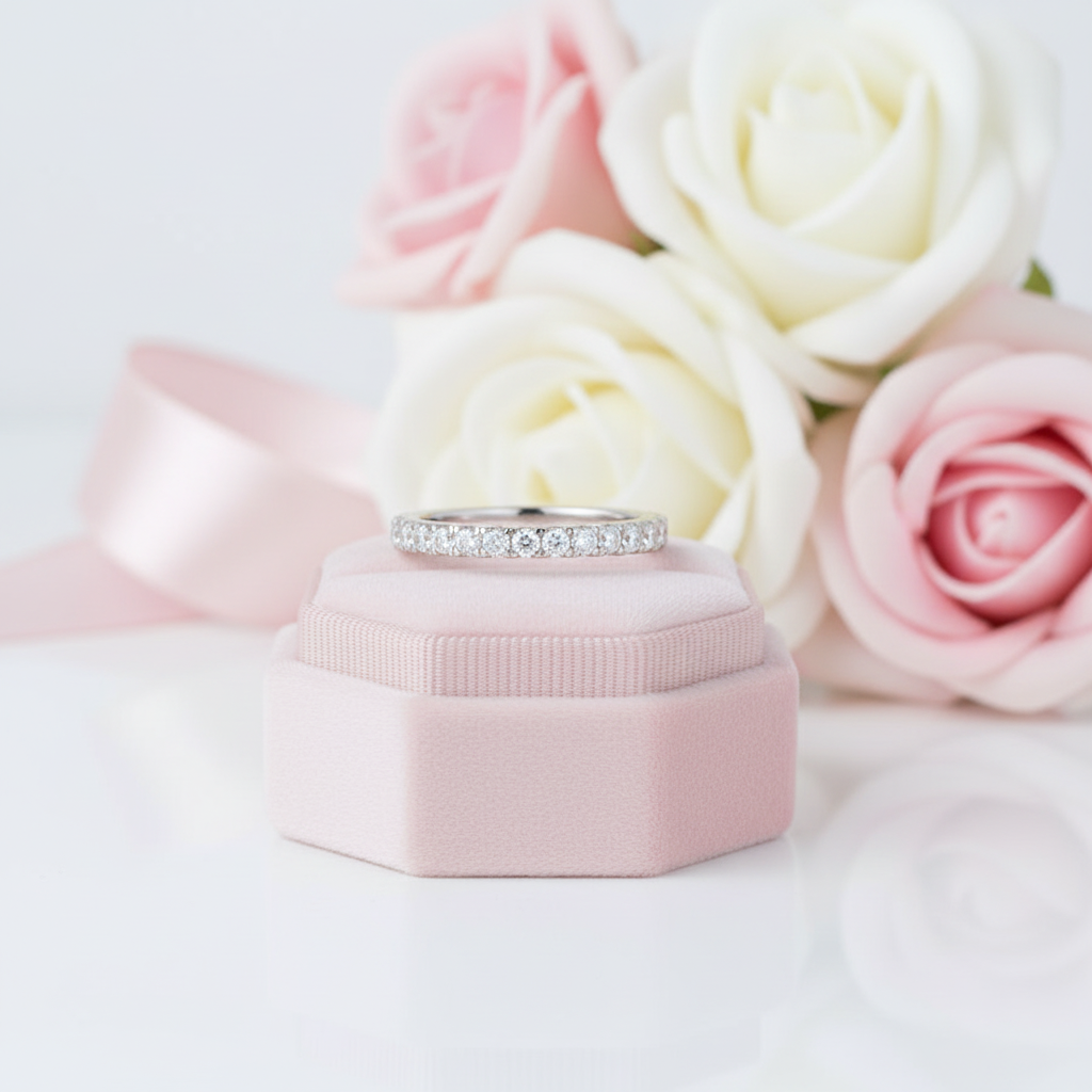 Eternity Ring Diamond Option Wedding Band-Black Diamonds New York