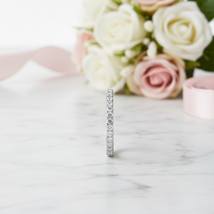 Eternity Ring Diamond Option Wedding Band-Black Diamonds New York