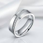 Eternity Diamond Option Men's Titanium Wedding Band-Black Diamonds New York