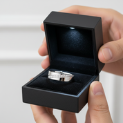 Eternity Diamond Option Men's Titanium Wedding Band-Black Diamonds New York