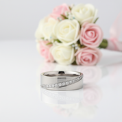 Eternity Diamond Option Men's Titanium Wedding Band-Black Diamonds New York