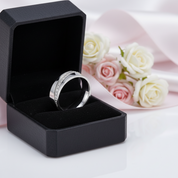 Eternity Diamond Option Men's Titanium Wedding Band-Black Diamonds New York