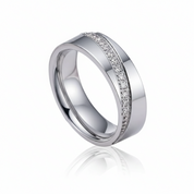 Eternity Diamond Option Men's Titanium Wedding Band-Black Diamonds New York