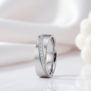 Eternity Diamond Option Men's Titanium Wedding Band-Black Diamonds New York