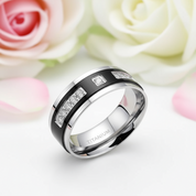 Eternity Diamond Men's Titanium Wedding Band-Black Diamonds New York