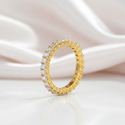 Eternity Yellow Gold Oval Cut Wedding Ring Band-Black Diamonds New York