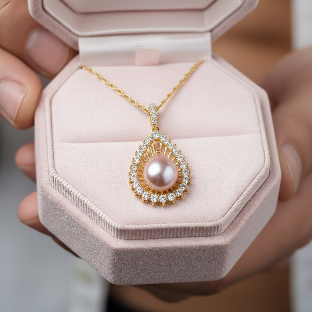 Ethnic Style Freshwater Pearl Necklace-Black Diamonds New York