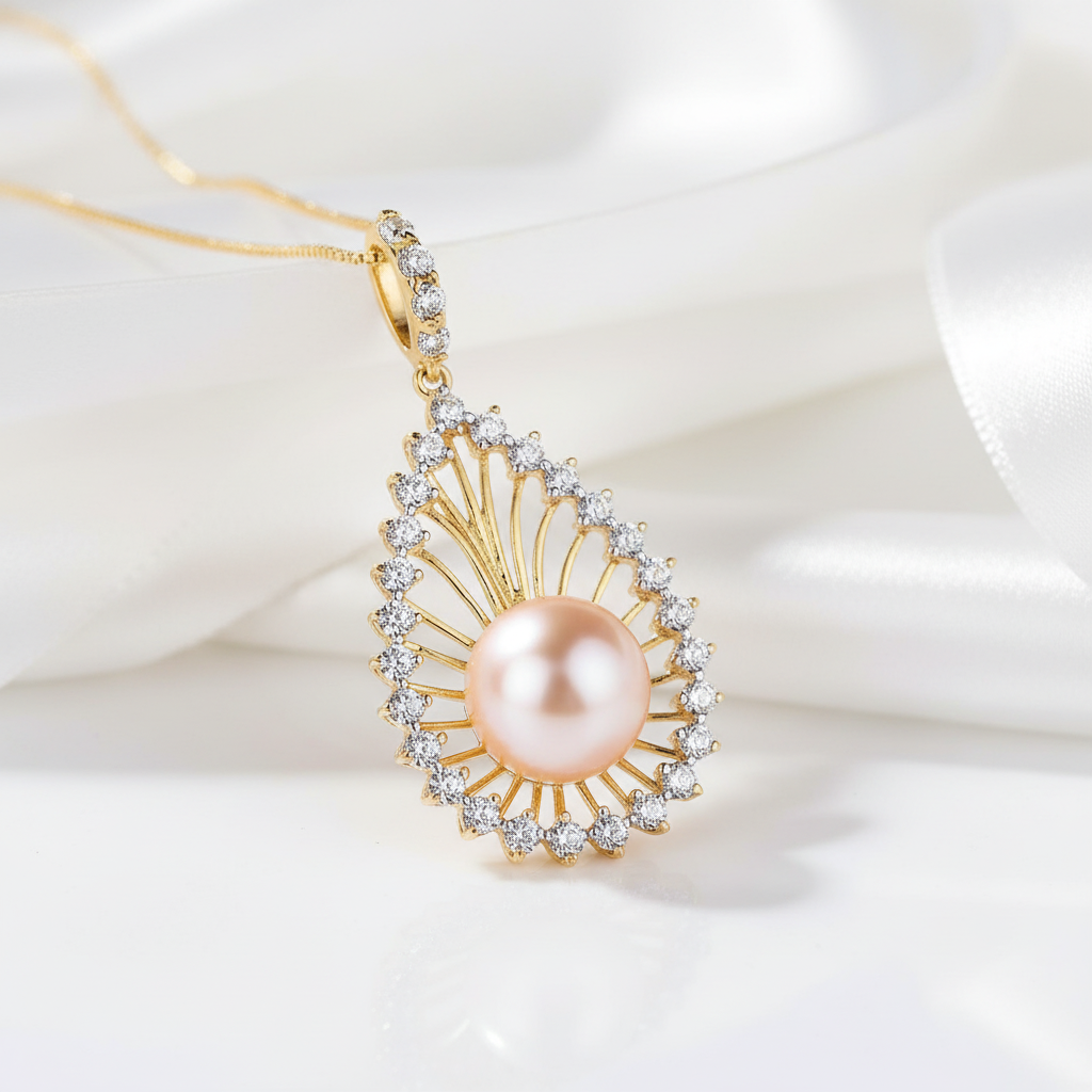 Ethnic Style Freshwater Pearl Necklace-Black Diamonds New York