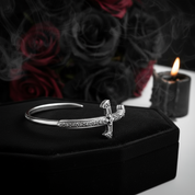 European Style Cross Sword Punk Bangle Bracelet-Black Diamonds New York