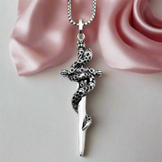 European Style Gothic Sword Link Chain Necklace-Black Diamonds New York