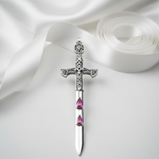 European Style Gothic Sword Link Chain Necklace-Black Diamonds New York