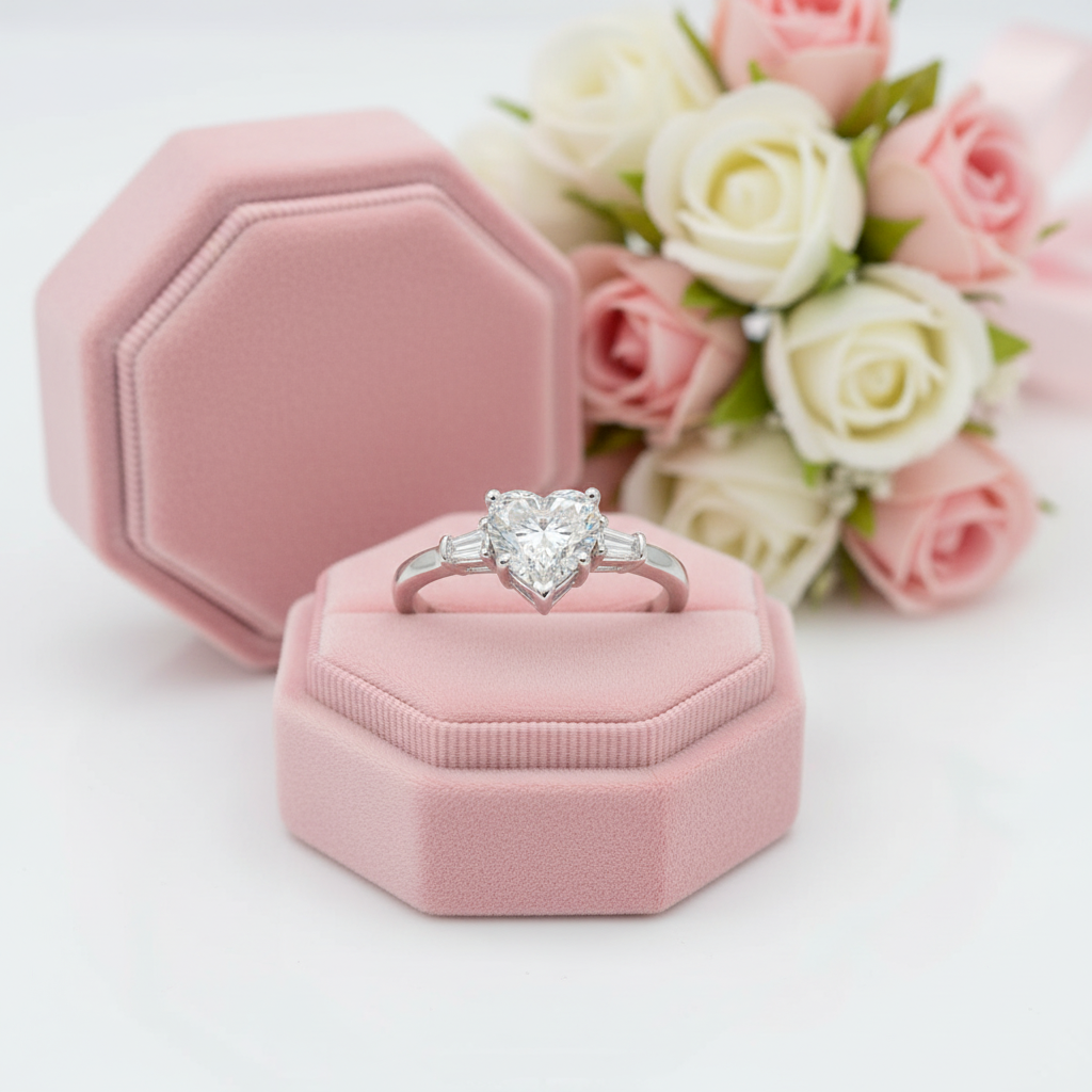 2.0 Ct Heart-Shaped Diamond Option Romantic Ring-Black Diamonds New York