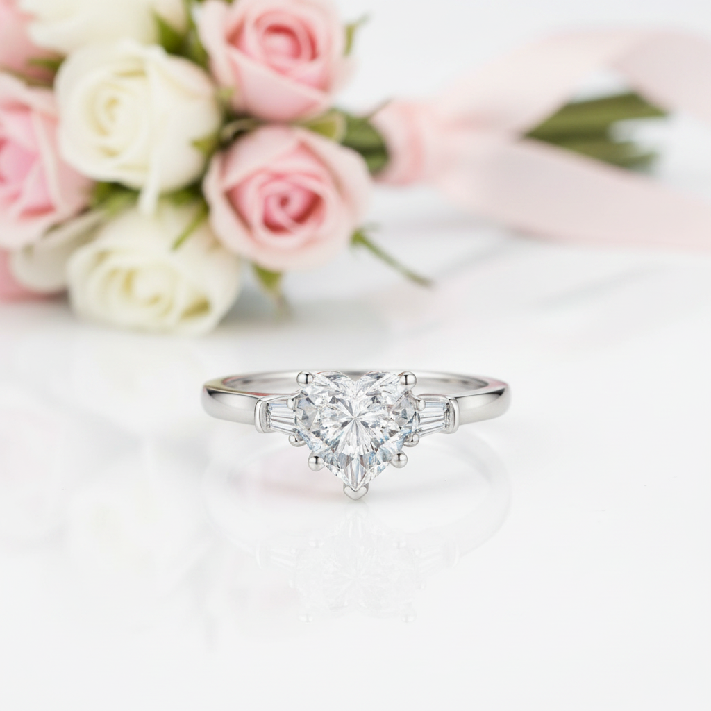 2.0 Ct Heart-Shaped Diamond Option Romantic Ring-Black Diamonds New York