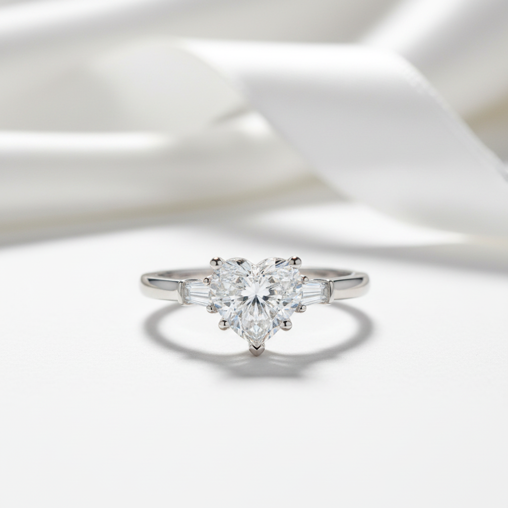2.0 Ct Heart-Shaped Diamond Option Romantic Ring-Black Diamonds New York