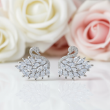 Black Diamond Option Swan Sparkling Earrings