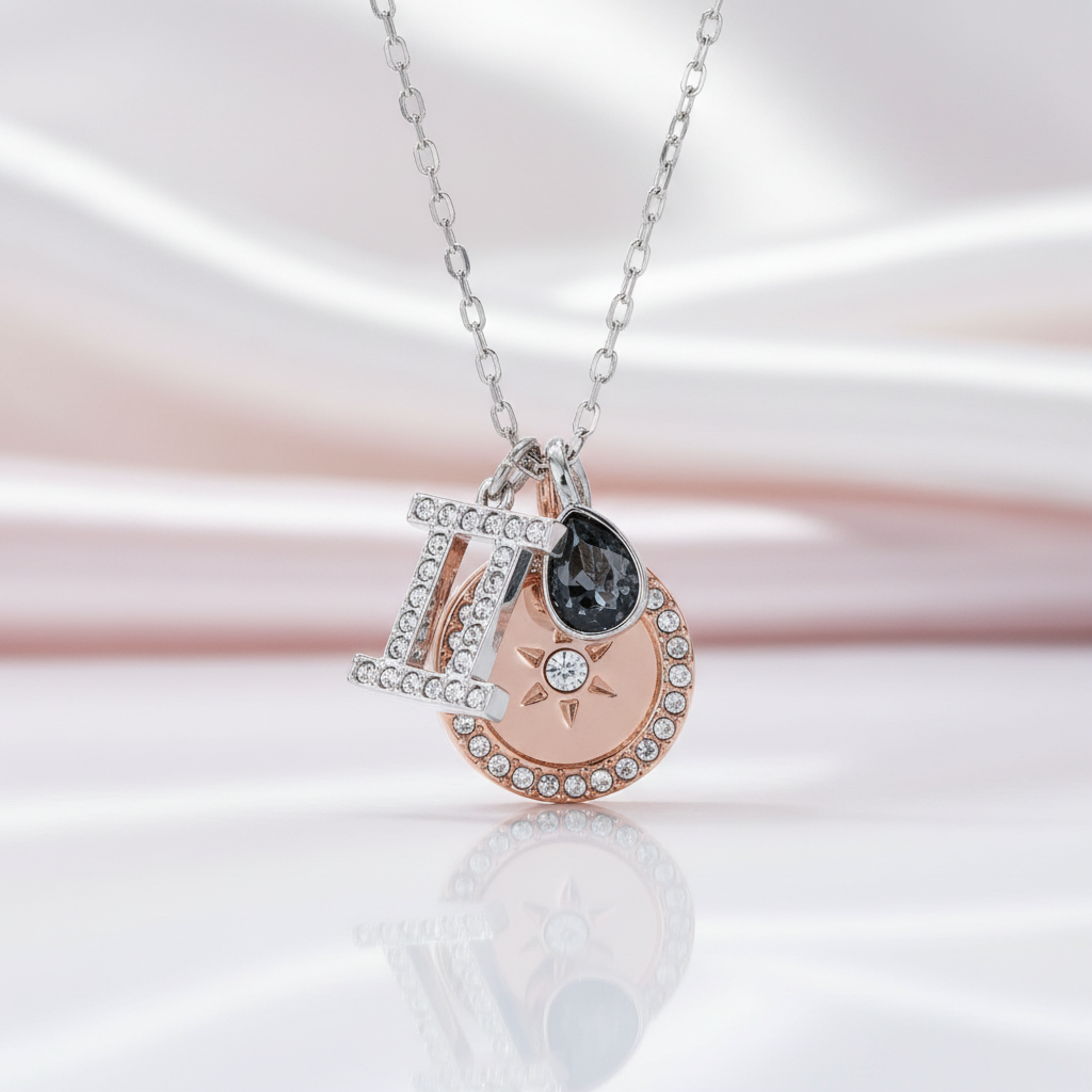 Detachable Unique Twelve Constellation Necklace with Diamond Option-Black Diamonds New York