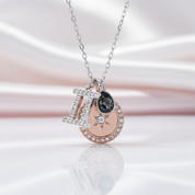 Detachable Unique Twelve Constellation Necklace with Diamond Option-Black Diamonds New York