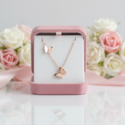 Double Butterfly Flutter Necklace-Black Diamonds New York