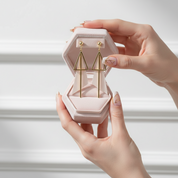 Irregular Geometric Triangle Earrings-Black Diamonds New York