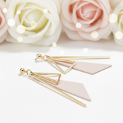 Irregular Geometric Triangle Earrings-Black Diamonds New York