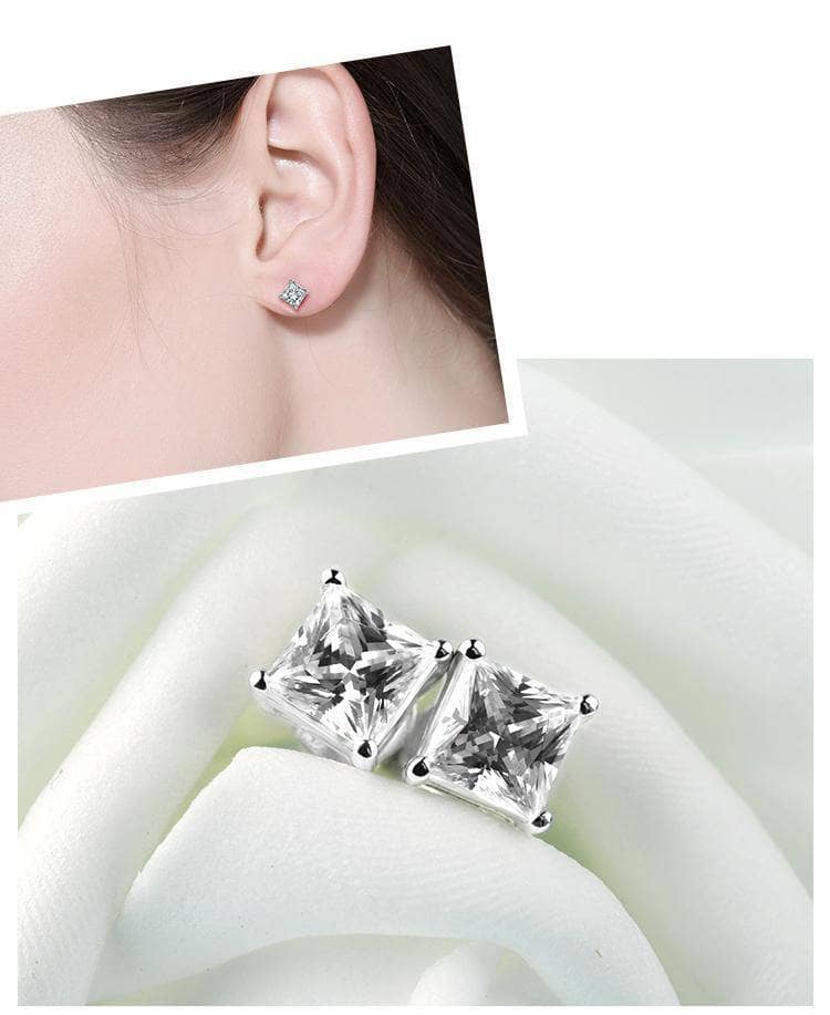Flash Sale - EVN™ Diamond Princess Cut Shiny Earrings-Black Diamonds New York