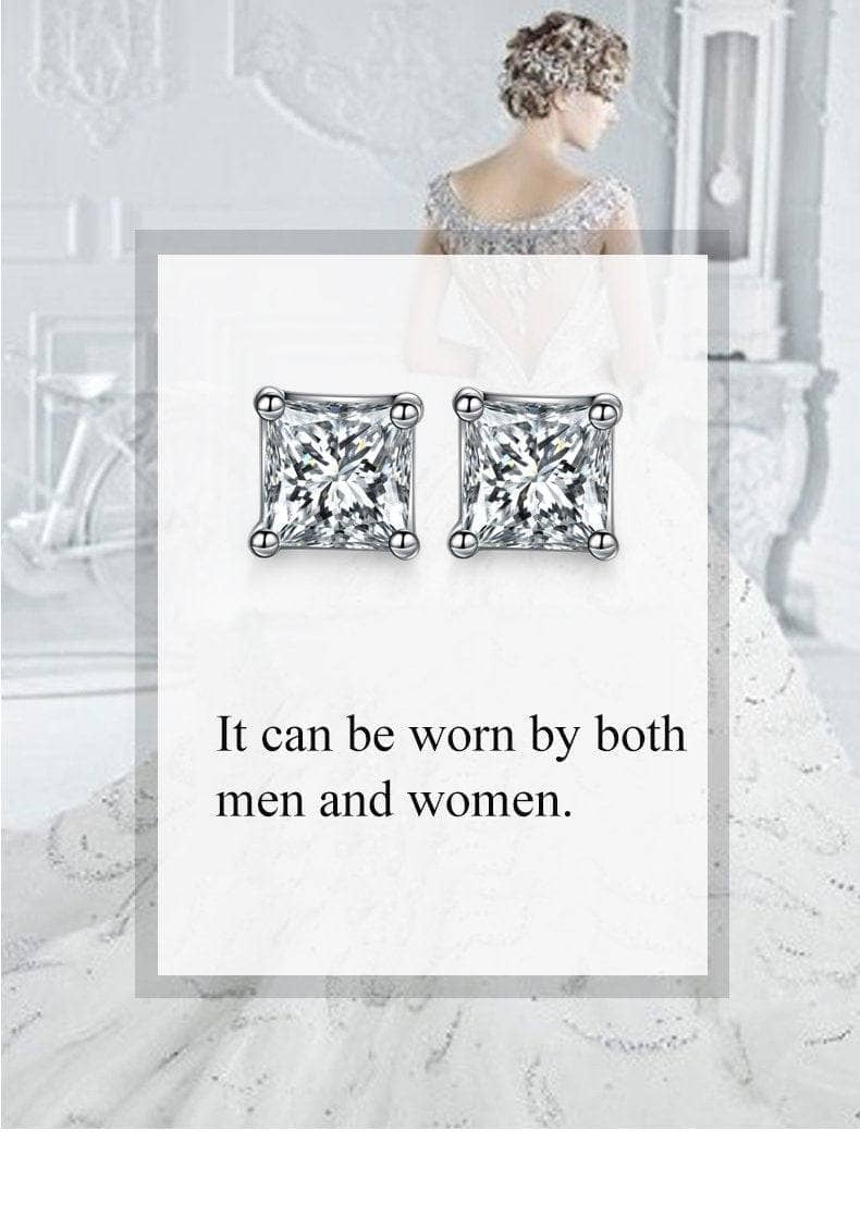 Flash Sale - Created Diamond Princess Cut Shiny Earrings-Black Diamonds New York