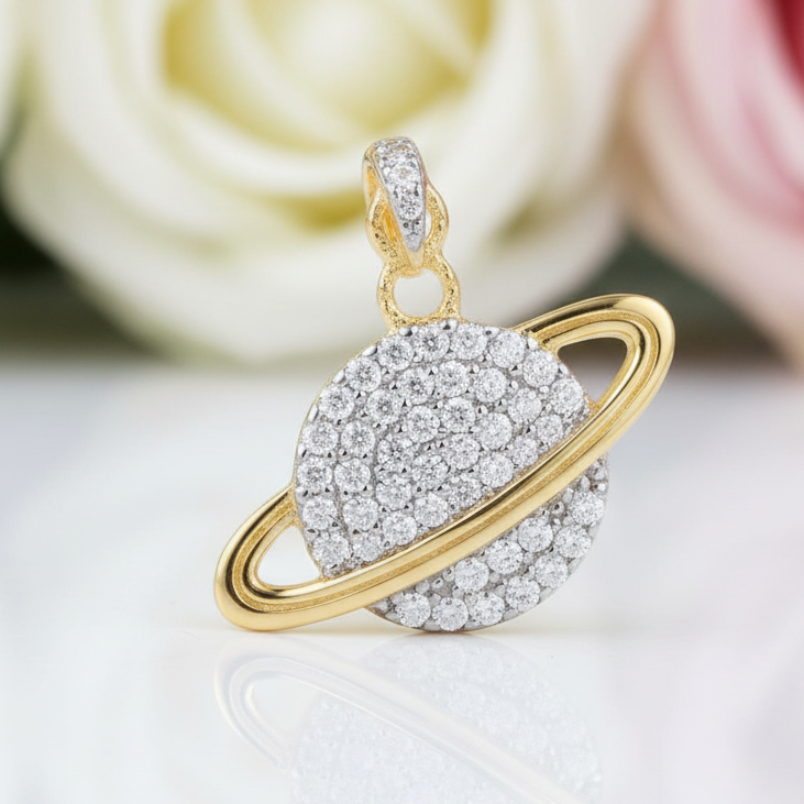 Round Diamond Studded Planet Asymmetric Earrings-Black Diamonds New York