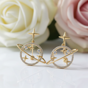 Unique Universe and Stars Diamond Earrings-Black Diamonds New York