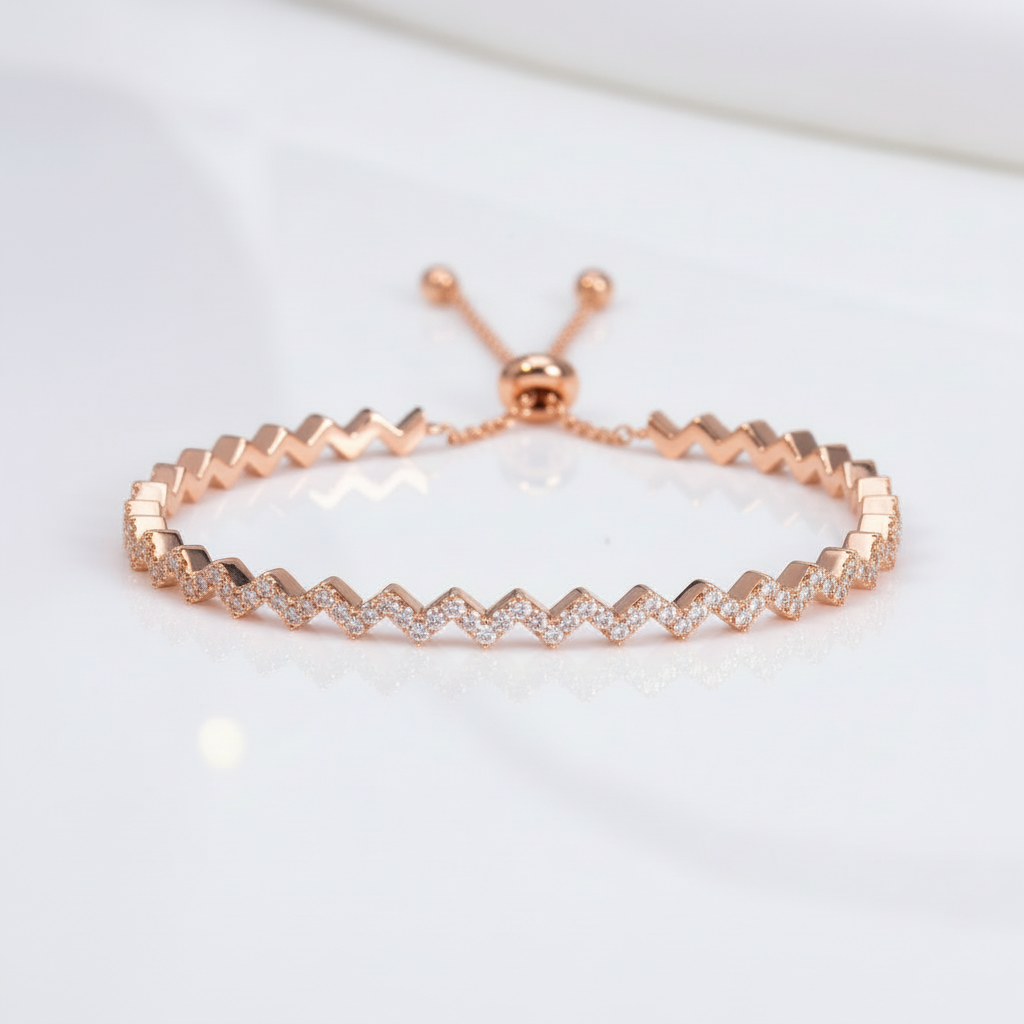 Diamond Option Z-shaped Bracelet-Black Diamonds New York