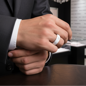 6mm Ceramic Wedding Band with Round Diamond-Black Diamonds New York