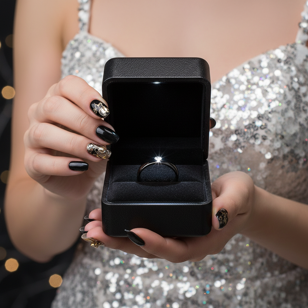 6mm Ceramic Wedding Band with Round Diamond-Black Diamonds New York