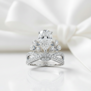 Pear-cut Diamond Option Crown Ring-Black Diamonds New York