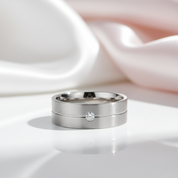 Round Diamond Option Titanium Men's Wedding Band-Black Diamonds New York