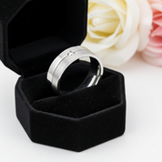 Round Diamond Titanium Men's Wedding Band-Black Diamonds New York