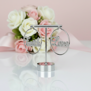 Diamond Nameplate Custom Hoop Earrings-Black Diamonds New York