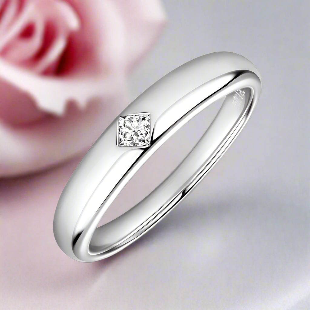 Exquisite 0.15 Ct Princess Cut Diamond Unisex Wedding Band-Black Diamonds New York