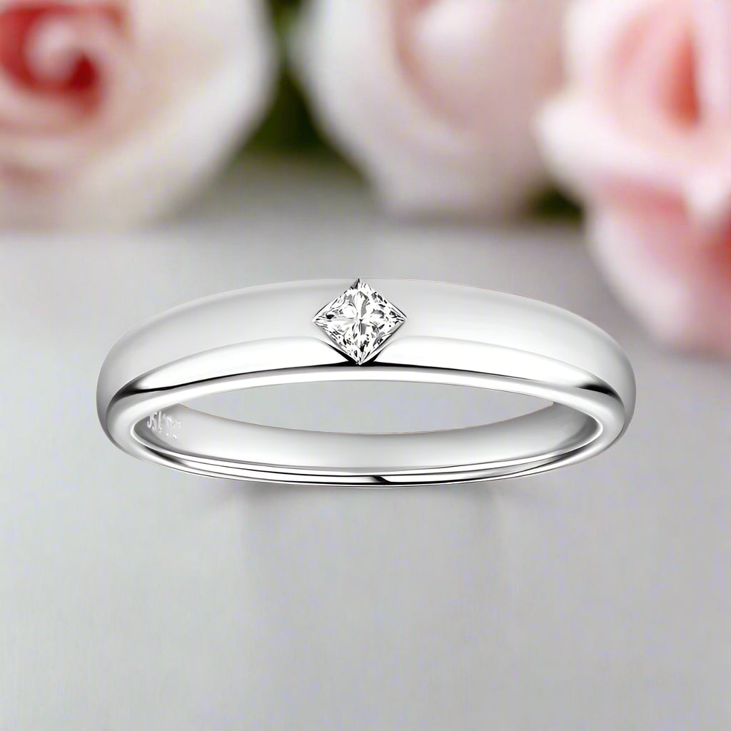 Exquisite 0.15 Ct Princess Cut Diamond Unisex Wedding Band-Black Diamonds New York