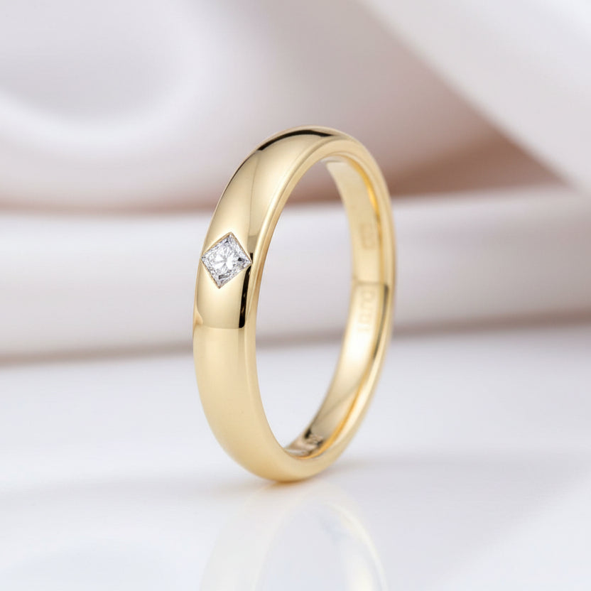Exquisite 0.15 Ct Princess Cut Diamond Option Unisex Wedding Band-Black Diamonds New York