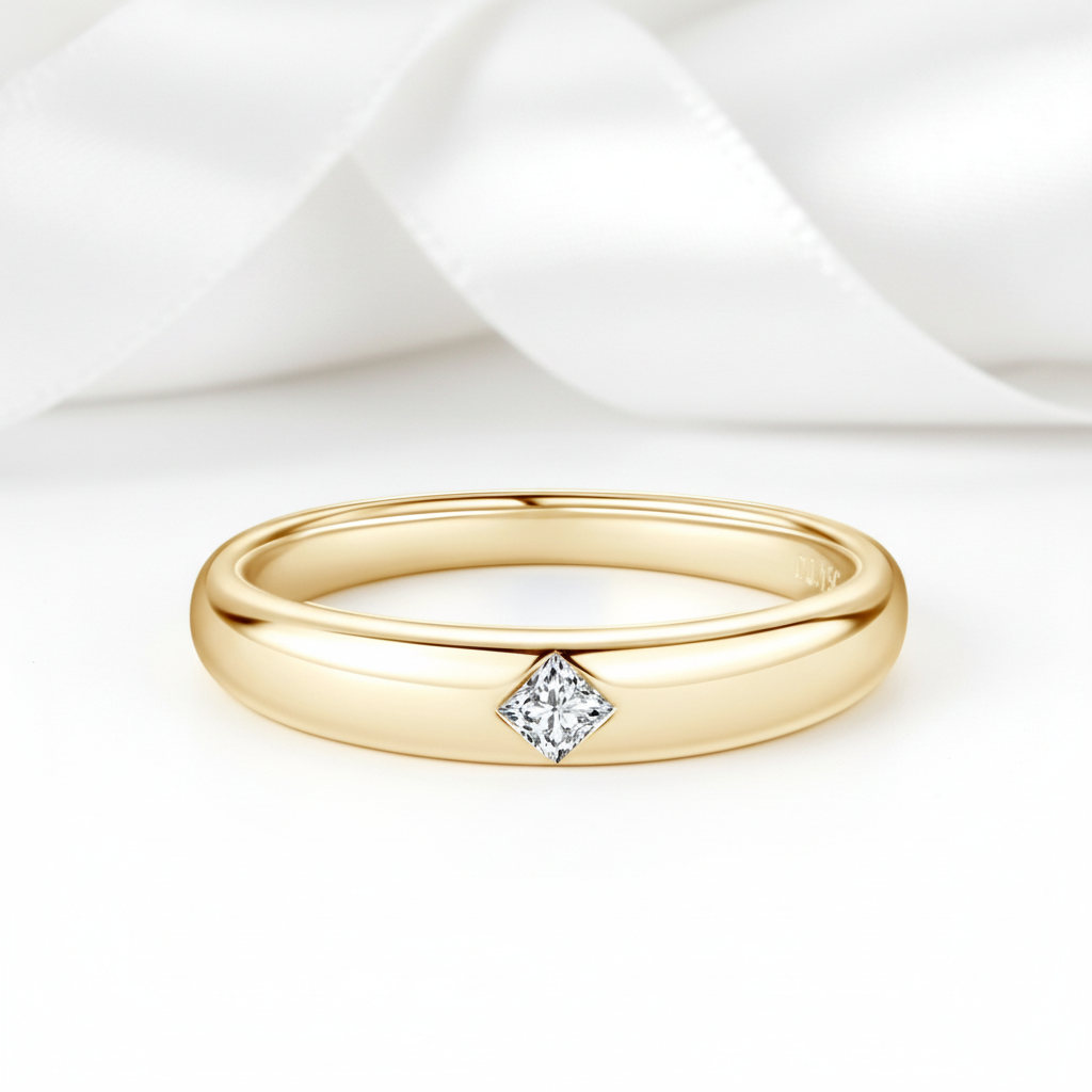 Exquisite 0.15 Ct Princess Cut Diamond Option Unisex Wedding Band-Black Diamonds New York