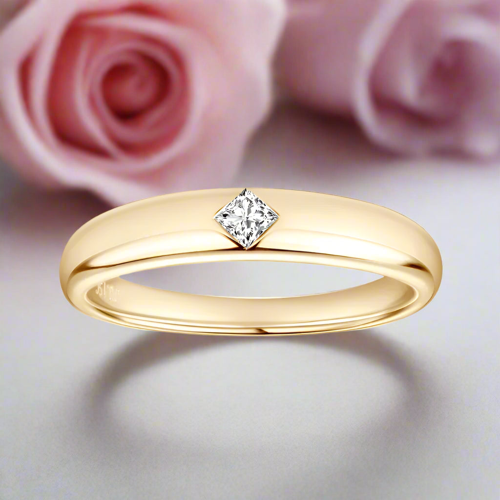 Exquisite 0.15 Ct Princess Cut Diamond Unisex Wedding Band-Black Diamonds New York