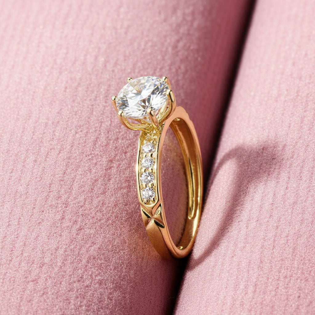 Exquisite 10k Solid Gold 1.2 Ct Diamond Option Engagement Ring-Black Diamonds New York