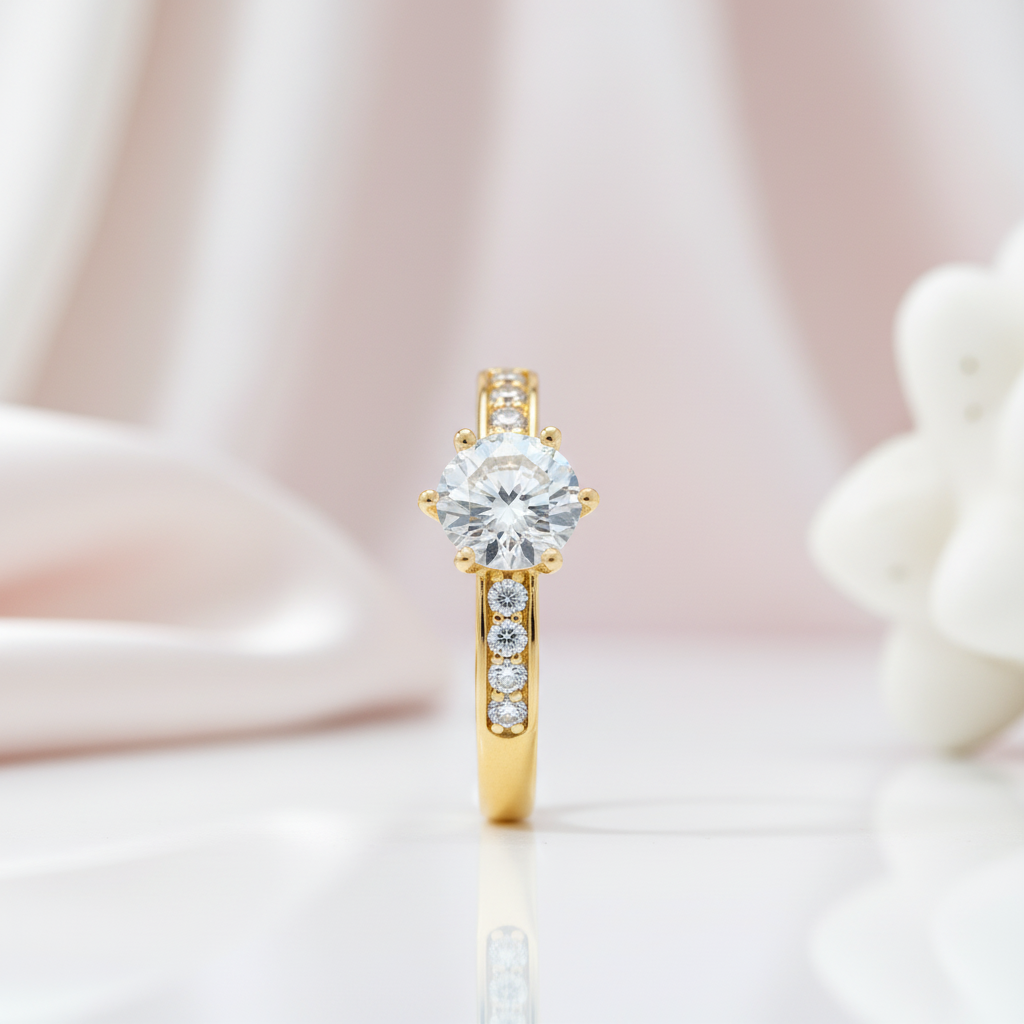 Exquisite 10k Solid Gold 1.2 Ct Diamond Option Engagement Ring-Black Diamonds New York