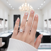 Exquisite 4.0 Carat Radiant Cut Engagement Ring with Pink Side-Stone-Black Diamonds New York