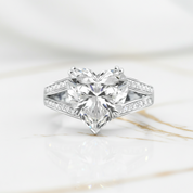 Exquisite 5.0 Carat Heart Cut Engagement Ring-Black Diamonds New York