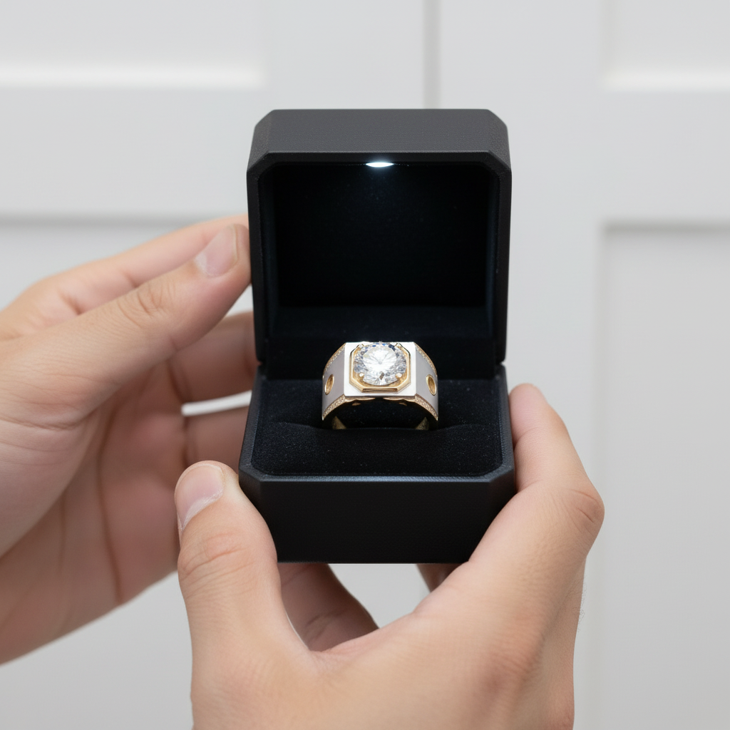 Exquisite Classic Diamond Option Men's Wedding Ring-Black Diamonds New York