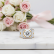 Exquisite Classic Diamond Option Men's Wedding Ring-Black Diamonds New York