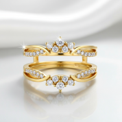 Exquisite Diamond Crown Enhancer Women's Wedding Band-Black Diamonds New York