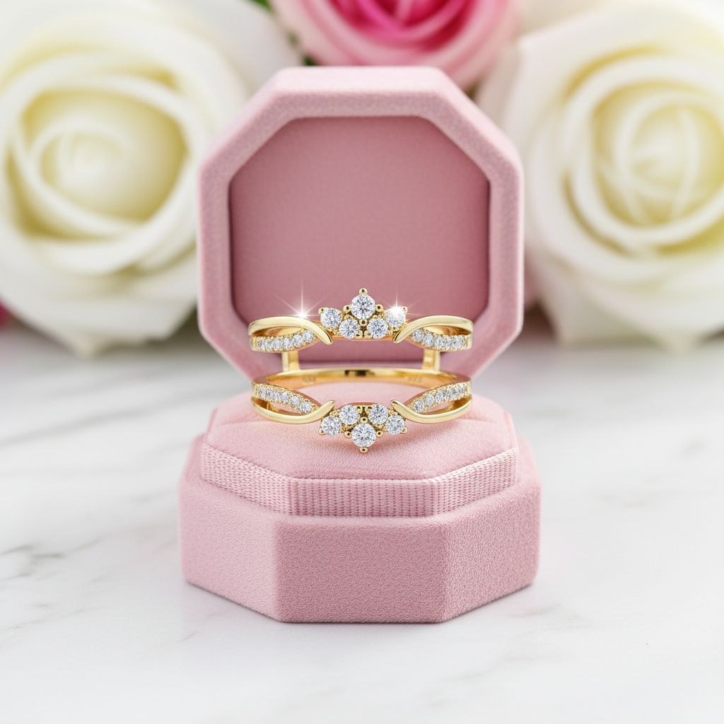 Exquisite Diamond Crown Enhancer Women's Wedding Band-Black Diamonds New York