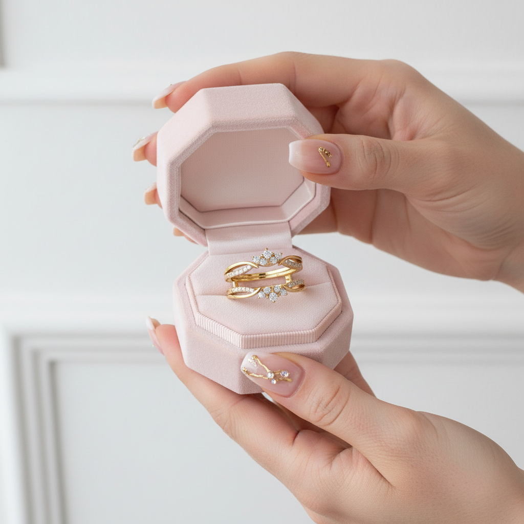 Exquisite Diamond Crown Enhancer Women's Wedding Band-Black Diamonds New York